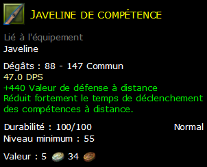 Javeline de compétence