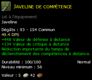 Javeline de compétence