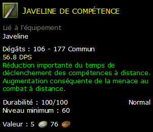 Javeline de compétence