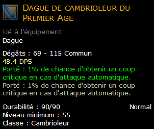 Dague de cambrioleur du Premier Age