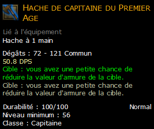 Hache de capitaine du Premier Age