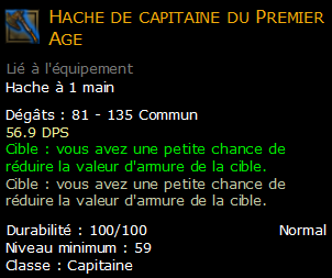 Hache de capitaine du Premier Age