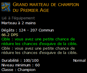 Grand marteau de champion du Premier Age