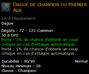 Dague de champion du Premier Age