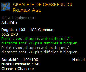 Arbalète de chasseur du Premier Age