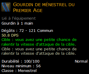 Gourdin de ménestrel du Premier Age