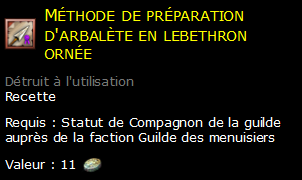 Méthode de préparation d'arbalète en lebethron ornée