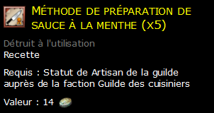 Méthode de préparation de sauce à la menthe (x5)