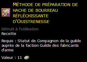 Méthode de préparation de hache de bourreau réfléchissante d'Ouistrenesse