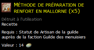 Méthode de préparation de renfort en mallorne (x5)