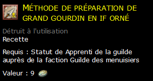 Méthode de préparation de grand gourdin en if orné