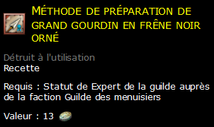 Méthode de préparation de grand gourdin en frêne noir orné