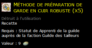 Méthode de préparation de garde en cuir robuste (x5)