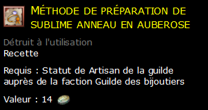 Méthode de préparation de sublime anneau en auberose