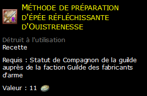 Méthode de préparation d'épée réfléchissante d'Ouistrenesse