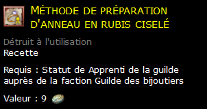 Méthode de préparation d'anneau en rubis ciselé