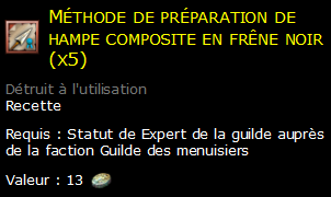 Méthode de préparation de hampe composite en frêne noir (x5)