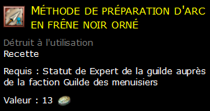 Méthode de préparation d'arc en frêne noir orné