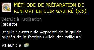 Méthode de préparation de renfort en cuir gaufré (x5)