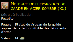 Méthode de préparation de garde en acier sombre (x5)