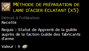 Méthode de préparation de lame d'acier éclatant (x5)