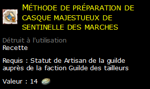 Méthode de préparation de casque majestueux de sentinelle des marches