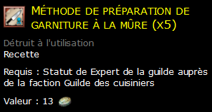 Méthode de préparation de garniture à la mûre (x5)