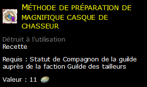 Méthode de préparation de magnifique casque de chasseur