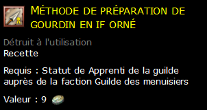 Méthode de préparation de gourdin en if orné