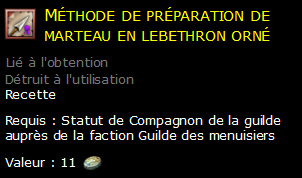 Méthode de préparation de marteau en lebethron orné