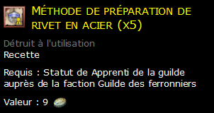 Méthode de préparation de rivet en acier (x5)