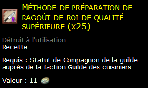 Méthode de préparation de ragoût de roi de qualité supérieure (x25)