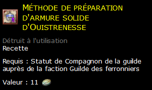 Méthode de préparation d'armure solide d'Ouistrenesse