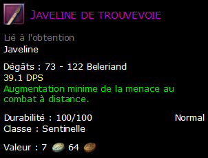 Javeline de trouvevoie