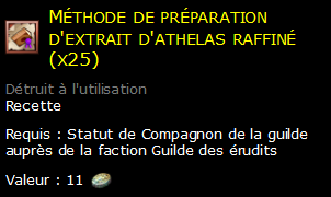 Méthode de préparation d'extrait d'athelas raffiné (x25)