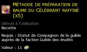 Méthode de préparation de baume du Célébrant raffiné (x5)