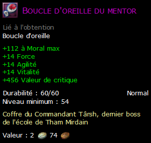 Boucle d'oreille du mentor