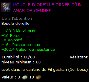 Boucle d'oreille ornée d'un amas de gemmes