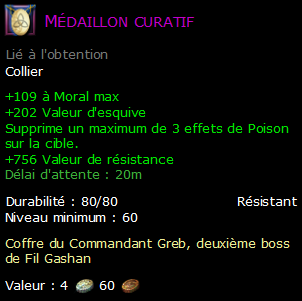 Médaillon curatif