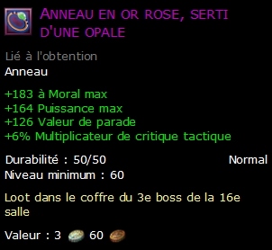 Anneau en or rose, serti d'une opale