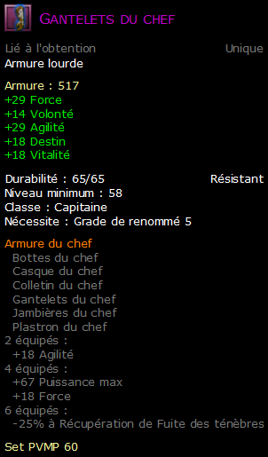 Gantelets du chef