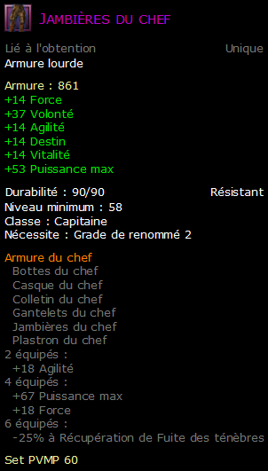 Jambières du chef