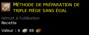 Méthode de préparation de triple piège sans égal