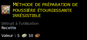 Méthode de préparation de poussière étourdissante irrésistible