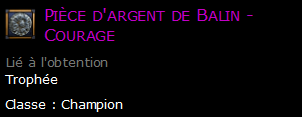 Pièce d'argent de Balin - Courage