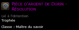 Pièce d'argent de Durin - Résolution