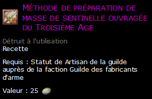 Méthode de préparation de masse de sentinelle ouvragée du Troisième Age