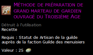 Méthode de préparation de grand marteau de gardien ouvragé du Troisième Age