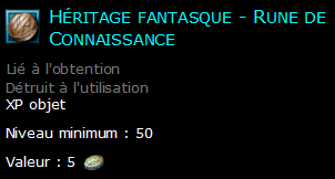 Héritage fantasque - Rune de Connaissance