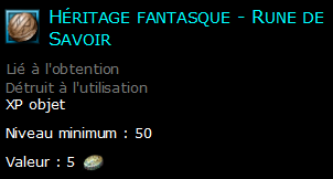 Héritage fantasque - Rune de Savoir